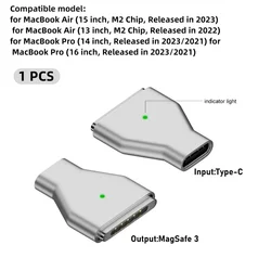 Zinc Alloy Type - C Female to Magnetic USB - C PD 140W Fast Charging Adapter Connector (1x magsafe3 ZJT ZT)