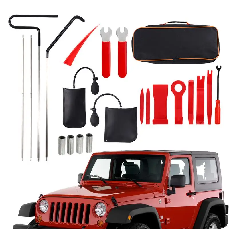 

Car Door Open Unlock Tool Kit Car Air Wedge Bag Kit 22pcs Car Repair Tools Automotive Dent Upholstery Tool Trim Removal
