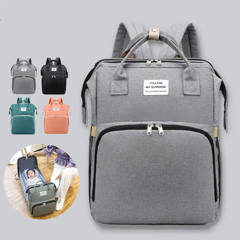 FoldingMummyBagLightweightPortableCribBedSolidBackpackLarge