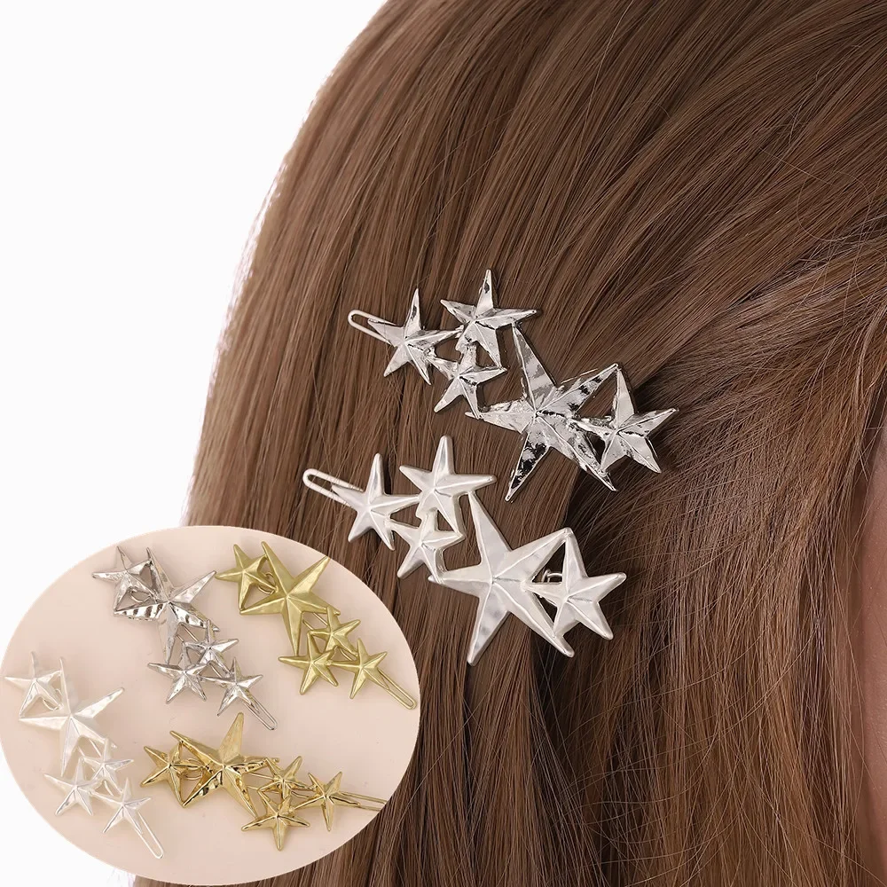 Y2K Hairpin Metal Star Hair Clips 2023 New Summer Fashion Bangs Bobby Pin Rock Cool Girls Headress Hair Accessories for Women rob rock the voice of melodic metal live in atlanta 1 cd