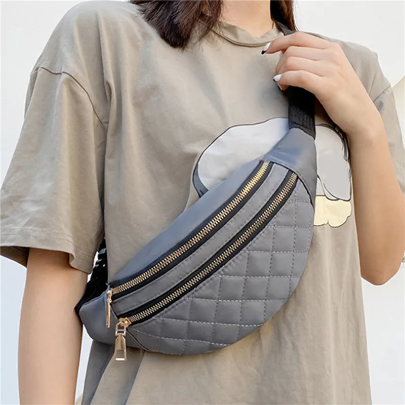 Waist Bag Chest Bag Women's Waist Bag Chest Bag PU Leather Waterproof Fanny Pack Messenger Shoulder Bags Multifunction Plaid