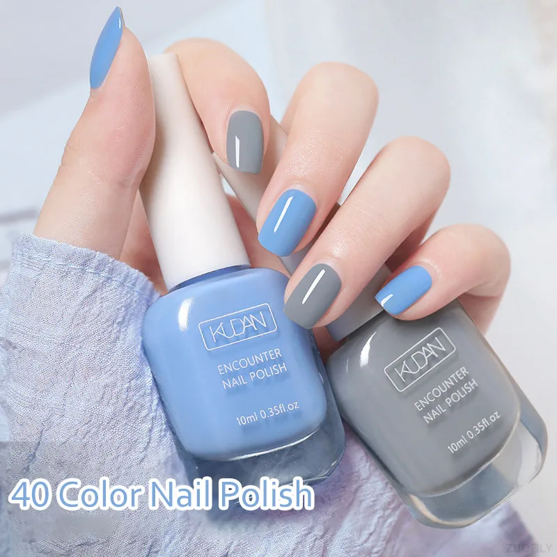 Nail Polish 10ml Water-based Long Lasting Tearable Quick Dry No Bake Semi-permanent Varnish DIY Fashion Manicure 40 Color