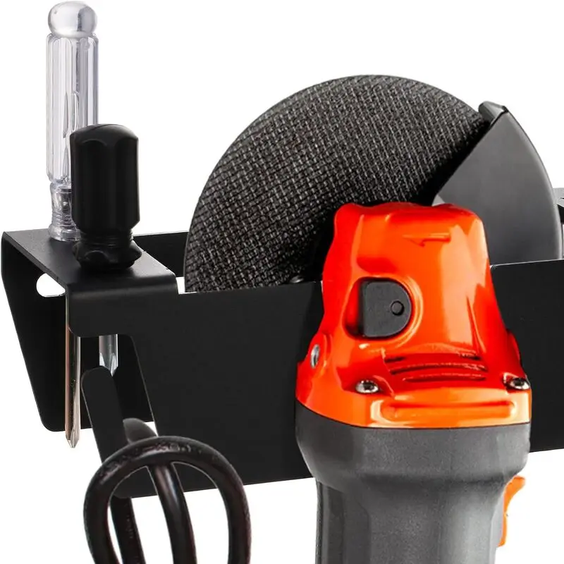 Angle Grinder Holder with Cord Hanger Wall Mount Bracket Storage for Angle Grinder Cutters Polishers Metal Rack