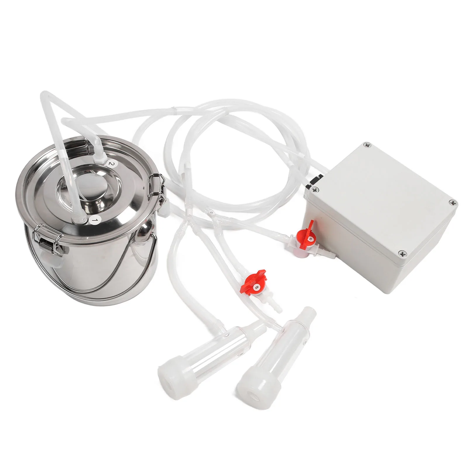 3L Electric Milker Hands Stainless Steel Bucket Silicone Cup Tube Portable Impulse Milking Machine Electric Milking Machine