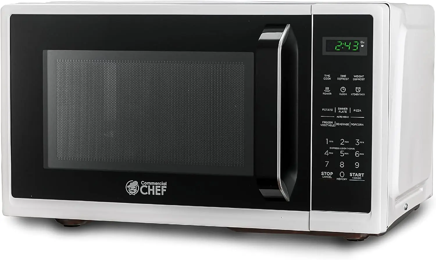 

CHEF Small Microwave 0.9 Cu. Ft. Countertop Microwave with Digital Display, White Microwave & 10 Power Levels, Outstanding P Mic