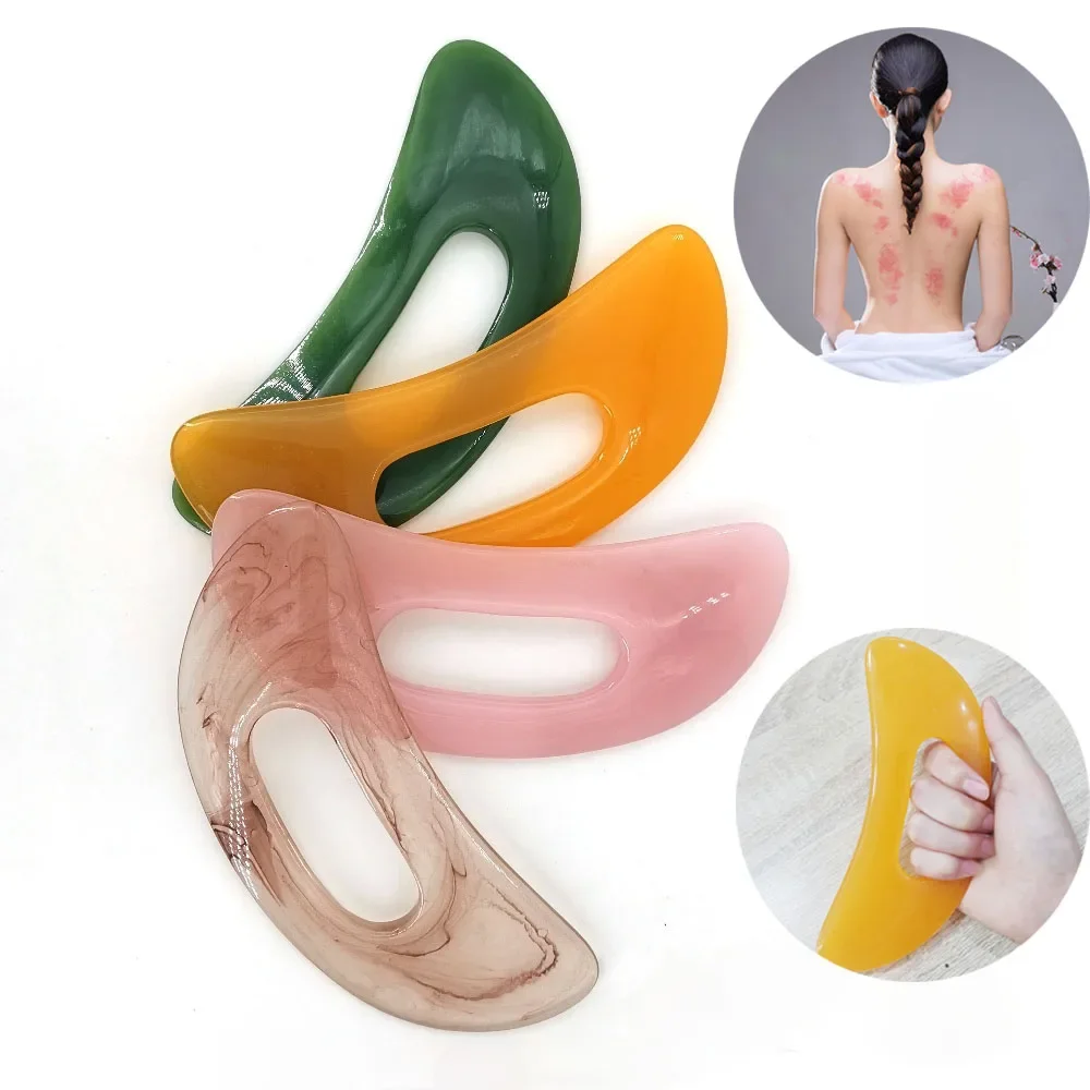 1Pc Guasha Board Resin Beeswax/Synthetic Resin Tool Scrpy aping Board Massage Tool Guasha Massage Scraper Thera