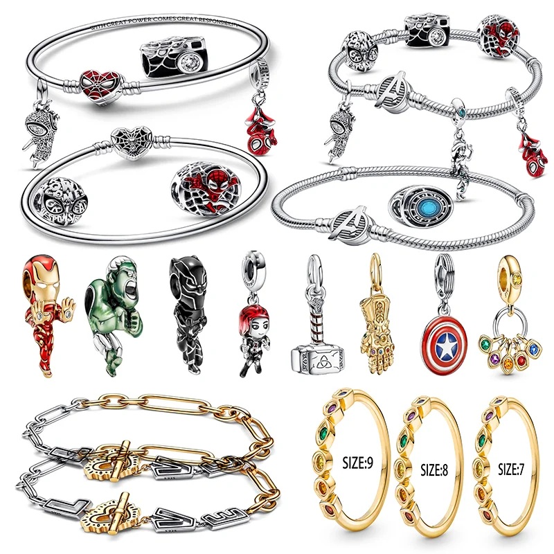Pandora Marvel Hot Set Pandora Bracelet Movie Anime Characters Iron Man