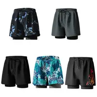 New Professional Beach Adult Swimming Equipment Adult Swimming Trunks Men's Boxer Five-section Swimsuit Set Anti-embarrassment