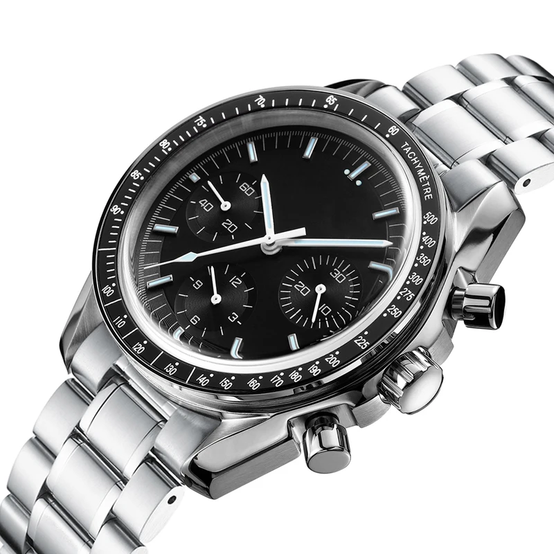 PHYLIDA 手巻き機械式腕時計 クロノグラフ Phylida-男性用時計,40mm,メカニカルクロノグラフ,ストップウォッチ