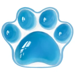 Ergonomic Silicone Cat Paw Mouse Wrist Rest Cushion - Soft Pain Relief Support - 120x102x20mm (Blue)