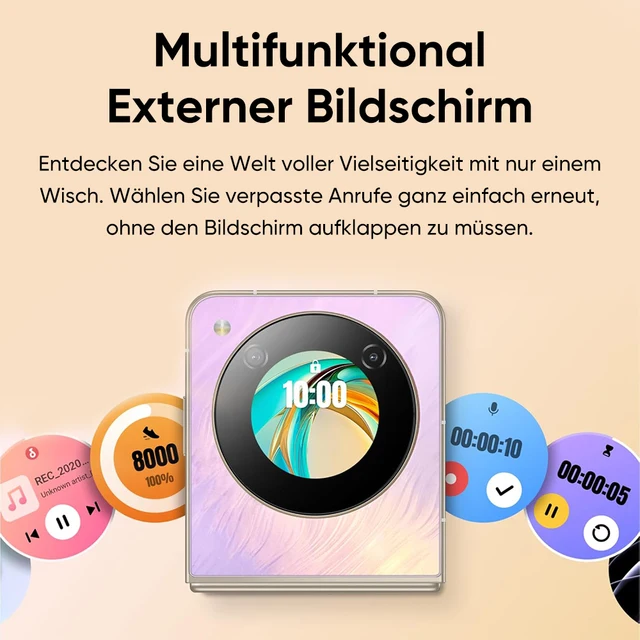 Nubia Flip 5G Snapdragon 7 Gen 1 16GB+512GB 6.9" AMOLED 120Hz Foldable Phone 50MP Dual Camera 33W Fast Charging Global 2