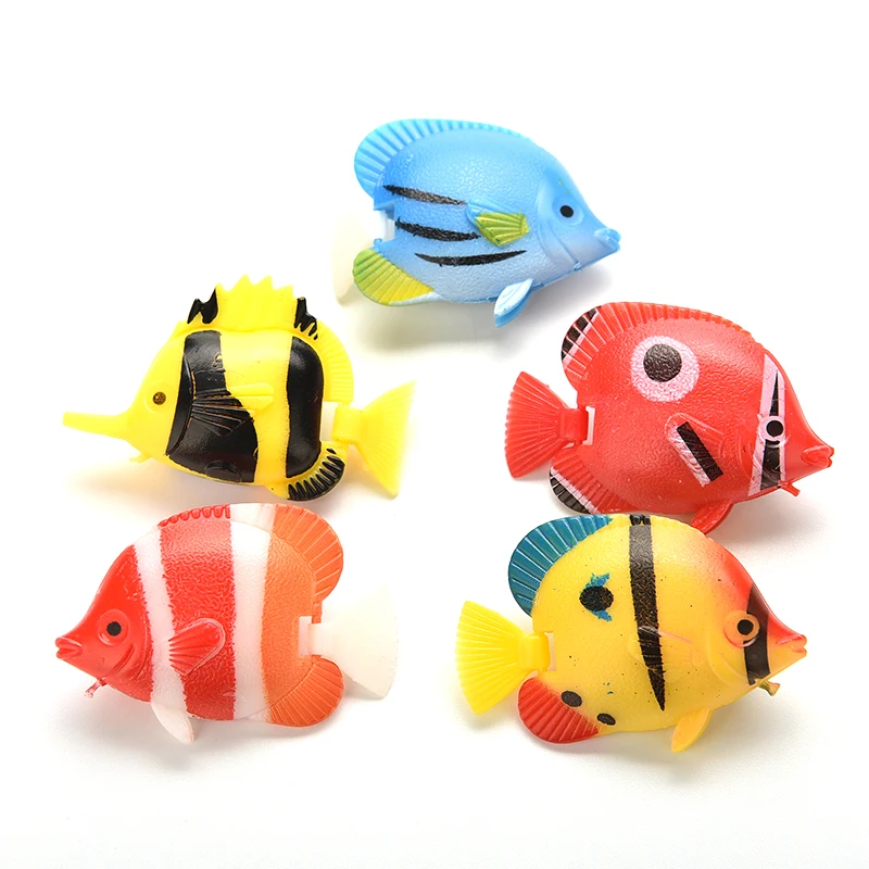 1pc Lifelike Plastic Artificial Moving Floating Fishes Ornament Decorations For Aquarium Fish Tank