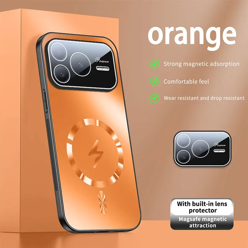 Magnetic Wireless Charging Anti-Fall Frosted Lens Film Phone Protection Case