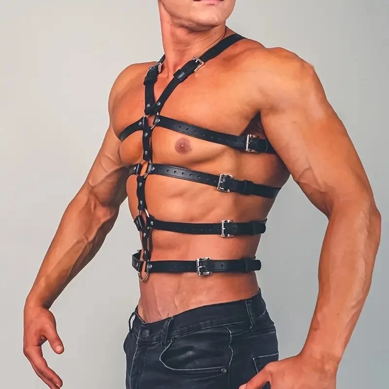 Leather Chest Harness Men Strap Costume Sexy Shoulder Bondage Lingerie
