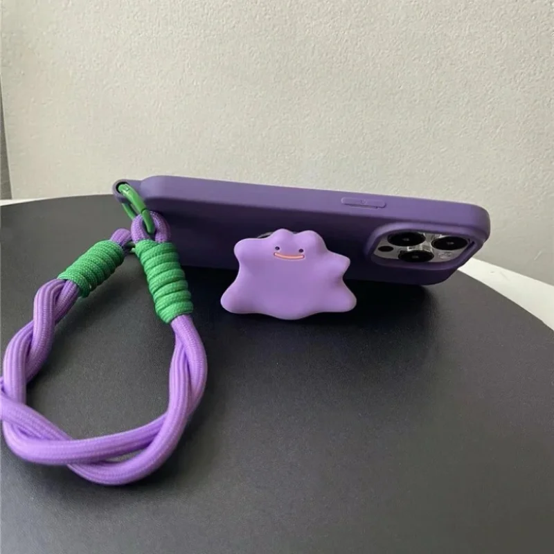Cartoon Wrist Strap Crossbody Phone Holder Necklace with Silicone Cover