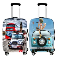 Car Cartoon Thick Stretch Cloth Luggage Cover Trolley Case Dust Cover Suitcase 19-32 Inch Luggage Protctive Travel Accessories 1