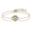 YILUOCD 2 pièces Bracelet soleil et lune en zircone cubique scintillante pour femmes ensemble de bracelets de Couple réglables cadeau de bijoux de fête de mariage