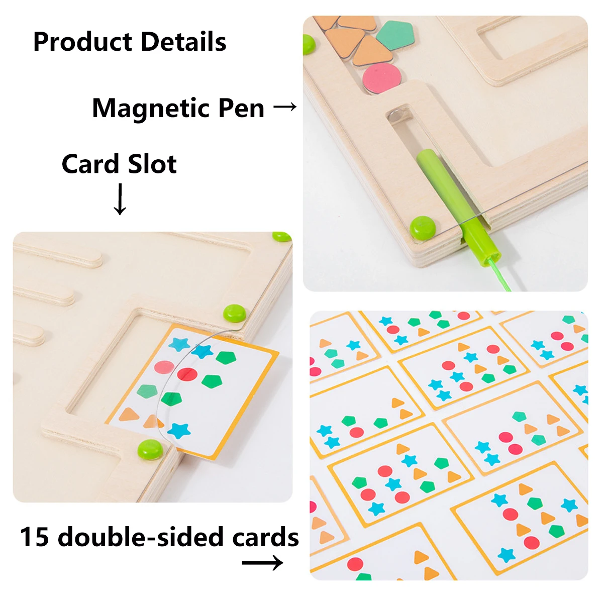 Wooden Shape Pairing Maze, Montessori Early Education Toys, Magnetic Shaped Walking Matching Game, Cognitive Colors And Shapes 3