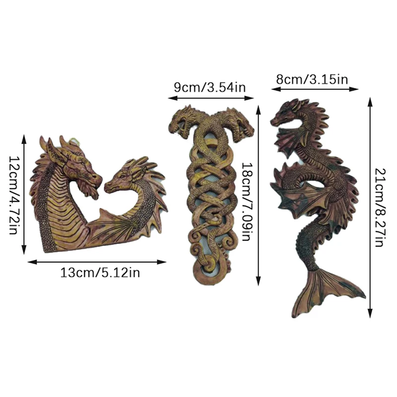 Resin Dragon Statues Dragon Figures Art Garden Decoration Fantasy Animal Sculptures Ornaments For Patio Front Lawn Garden Decor 3