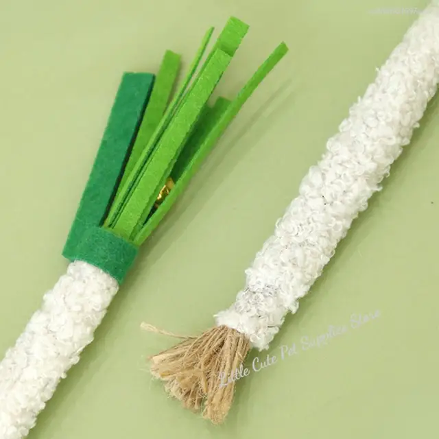 Cat Teaser Training Toy Kitty Teething Toy Scallion-shaped Cat Chew Toy for Teething Relief Training Soft Felt Pet for Kitty 4