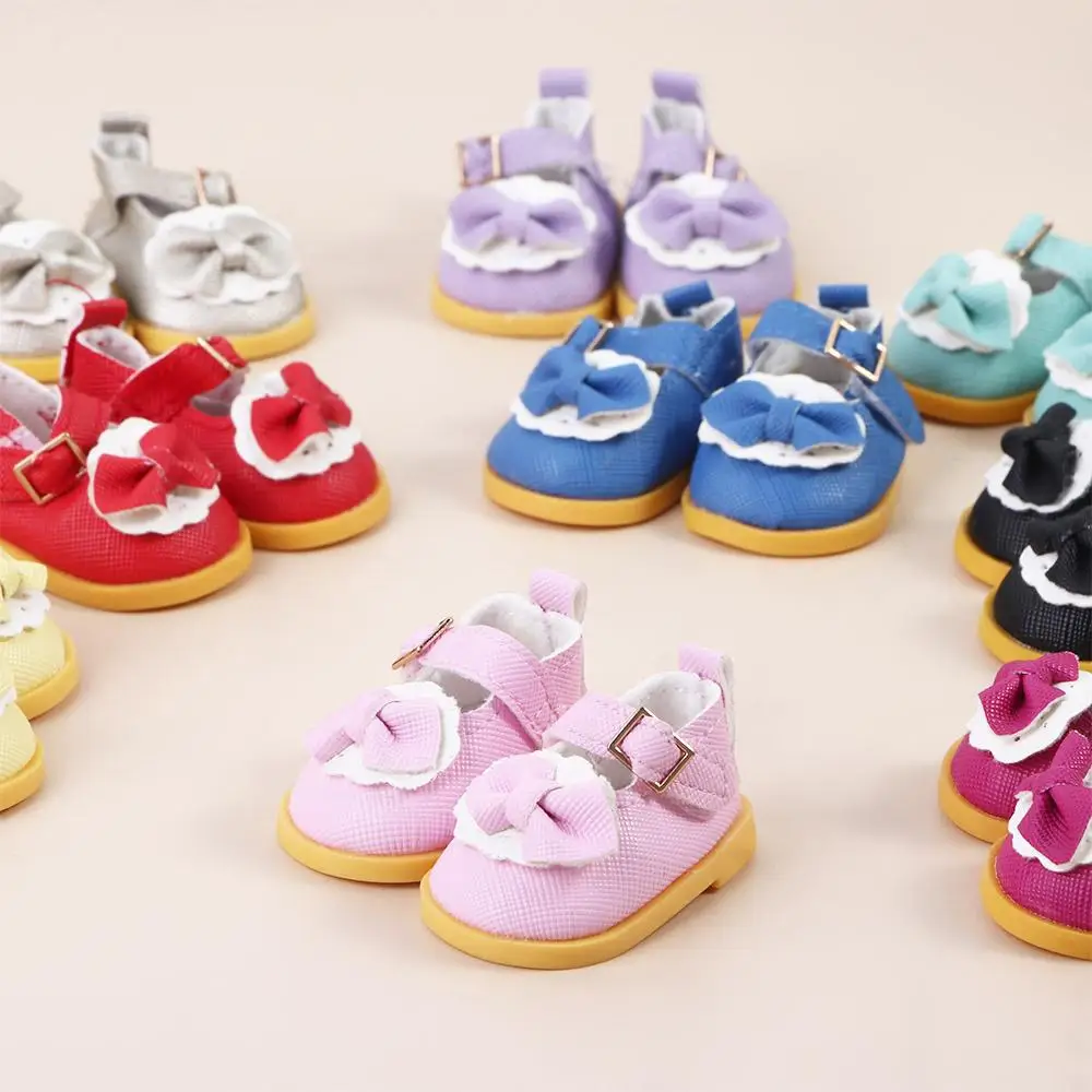 

Mini Dolls Shoes DIY Dolls Accessories Girls Toys 5cm Cotton Doll PU Leather Shoes Boots For 14inch Doll