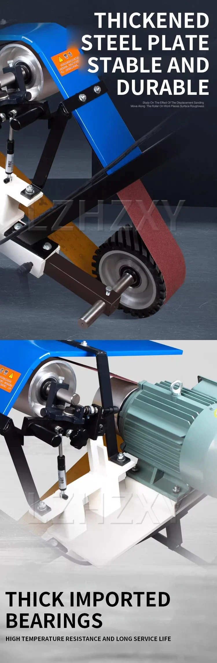 Hand-pushed belt sander Steel plate welding grinder Tank body internal polishing
