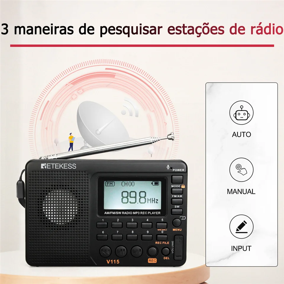 Retekess rádio portátil