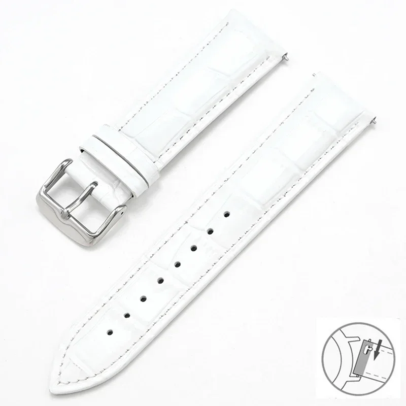 Premium Genuine Leather Quick Release Watch Band with Butterfly Buckle