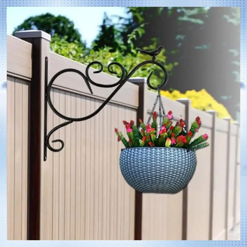 AD-Wall Hanging Plant Bracket, Retro Iron Metal Wall Lantern Wall Hanger For Hanging Plant Flower Bird Feeder