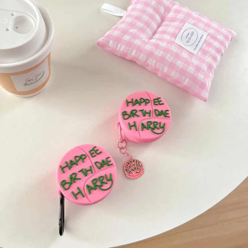 3D Birthday Cake Silicone Cartoon Earphone Case with Pendant Cover