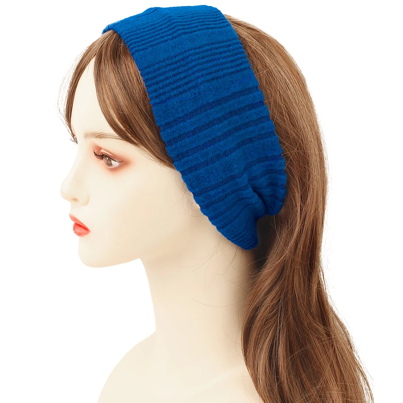Frauen Stricken Gestreiften Warme Stirnbänder Herbst Winter Feste