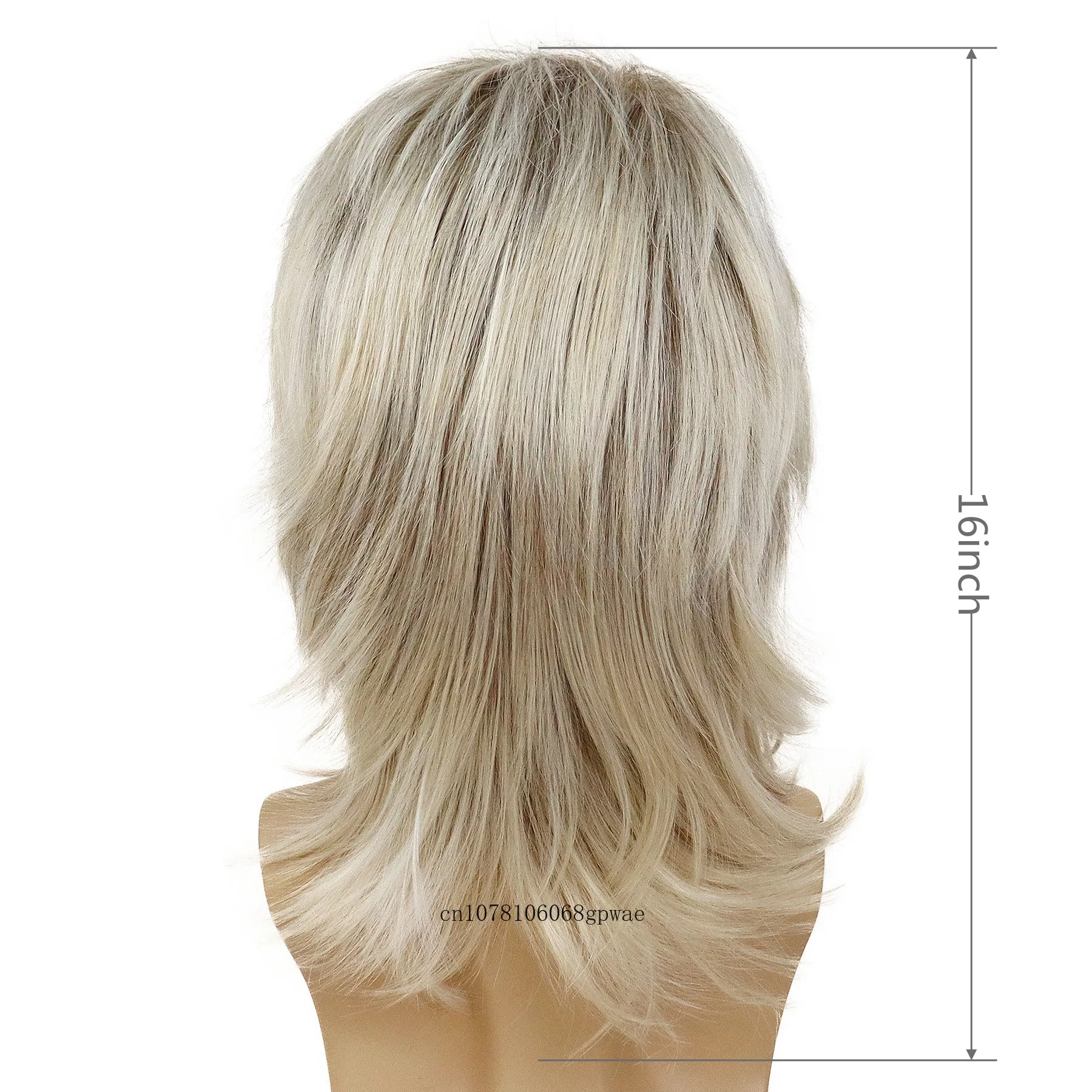 Mens Synthetic Platinum Blonde Long Natural Wavy Wigs Costume Cosplay Hair Wig Daily Party Halloween Heat Resistant