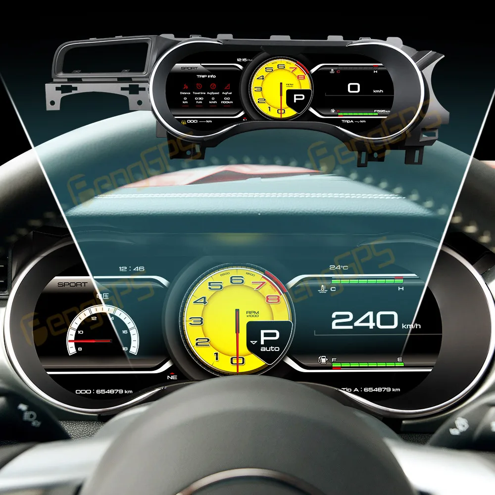 Para Ford Mustang 2015-2023, Pantalla LCD para el Tablero de Instrumentos, Panel Digital, Cabina Virtual, Velocímetro Multifuncional 4
