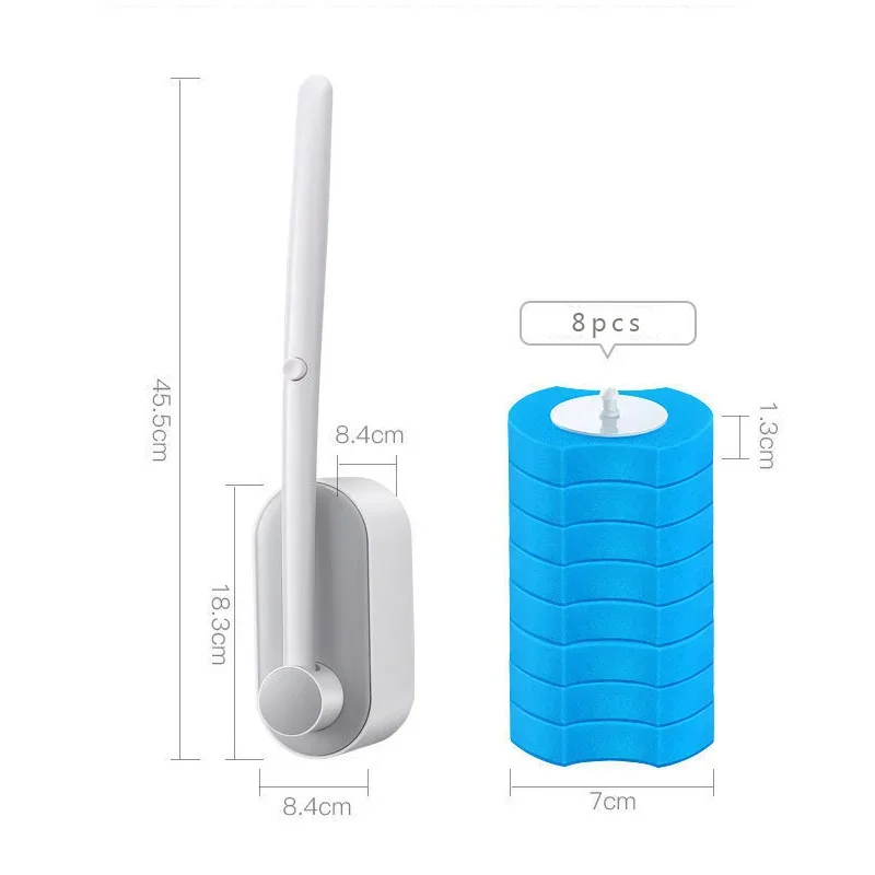 Bathroom Accessories,Toilet Brush Set,Toilet Brush Holder 24PCS Disposable Toilet Bowl Cleaners Refills No Dead Corner Brush Holder Storage Caddy Cleaning Refills Bathroom Accessories