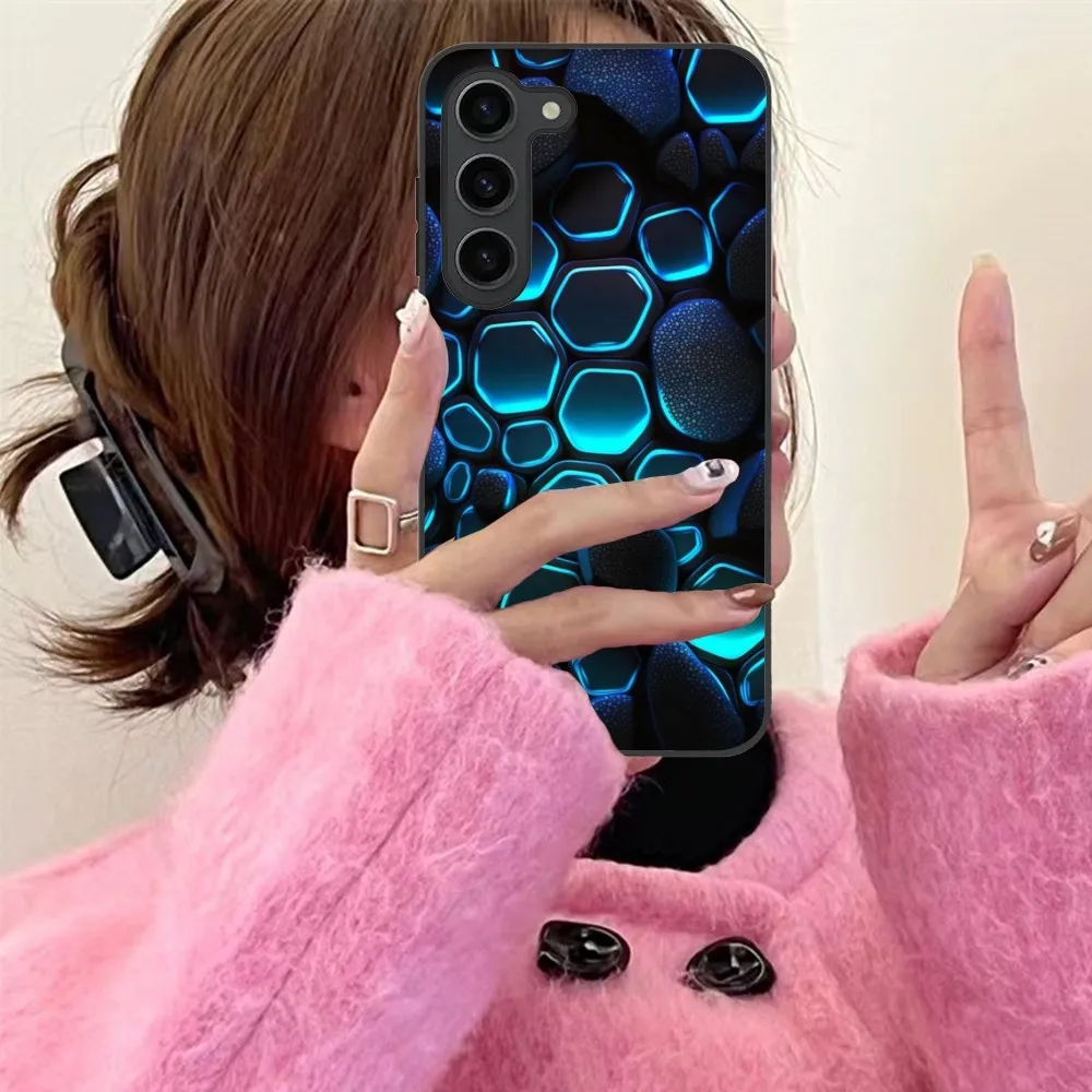 Technology Texture Mobile Cell Phone Case For Samsung Galaxy S24 S23 S22 S21 S20 S10 S9 Plus Fe Ultra Lite Black Cover Funda