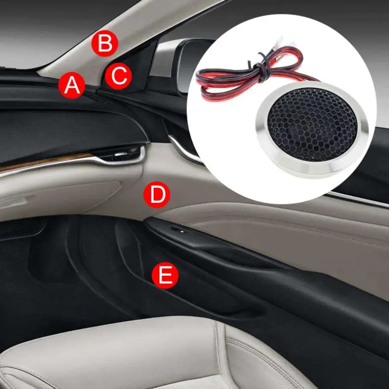 Universal Car Mini Dome Tweeter 2Pcs Car Speaker High Efficiency Loudspeakers Loud Speaker Audio Sound Auto Tweeter for DIY