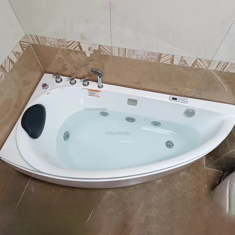 Acrylic Design Bathtubs Modern Household Bathroom Hydromassage Bath Adults Crescent Arc Detached Creative Mini Thicken Bathtub 3