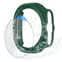 Premium Waterproof Hard Bumper Case with Screen Protector for Watch 7 Ultra 47mm (Dark Green)