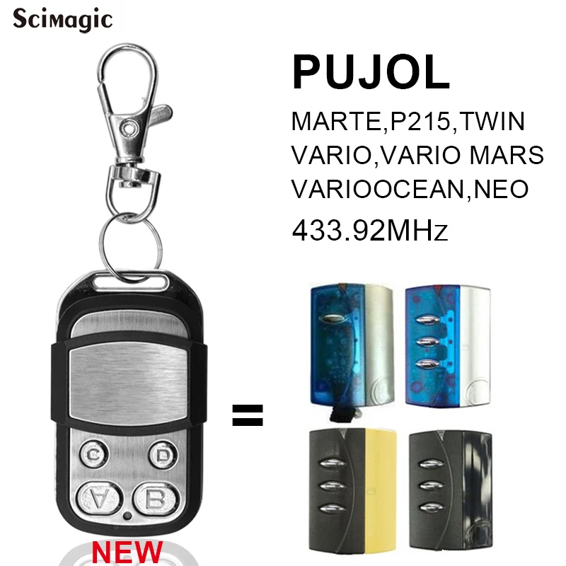 PUJOL Garage Control Compatible PUJOL NEO TWIN VARIO PUJOL VARIO OCEAN MARS  Remote Control 433.92mhz Rolling Code Door Command - AliExpress