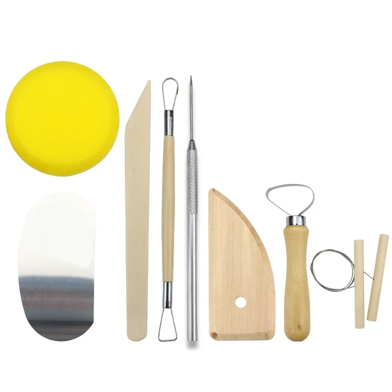 8Pcs Set Clay Ceramics Molding Tools Wood Knife Pottery Tool Practical Stainless Steel Shaping Sculpture Carving Ceramic Tools