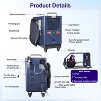 Fast Shipping Portable Air-cooled 4IN1 Metal Laser Welding Machine & 10M Cable Cutting Cleaning Touchscreen Laser Welder SUP-23T 3