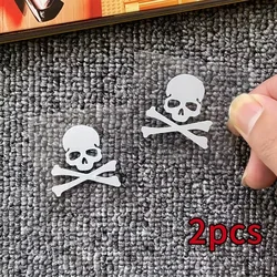 Set of 2 Skull Crossbones Decals for Vehicle Personalization (Skullwhite2PCS)