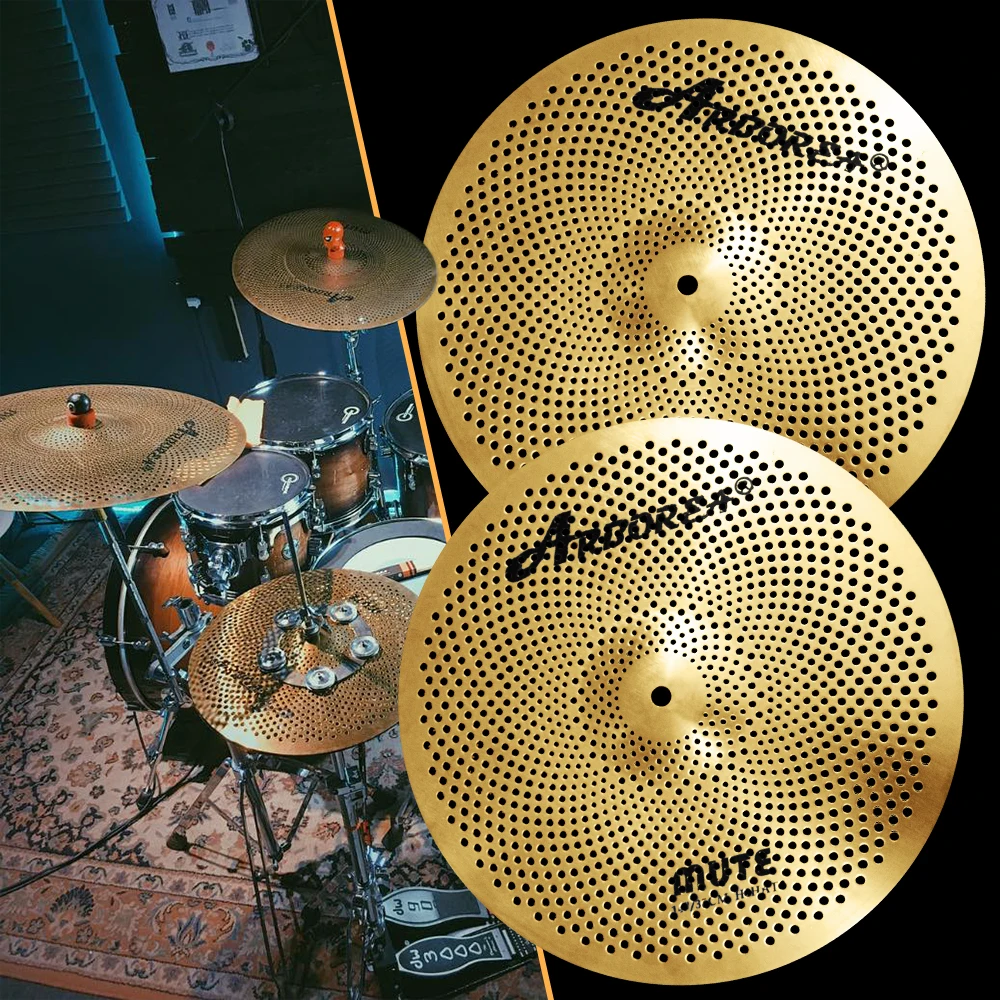 Silent Gold Color Practice Cymbal Hihat Cymbal 14'' In House Training