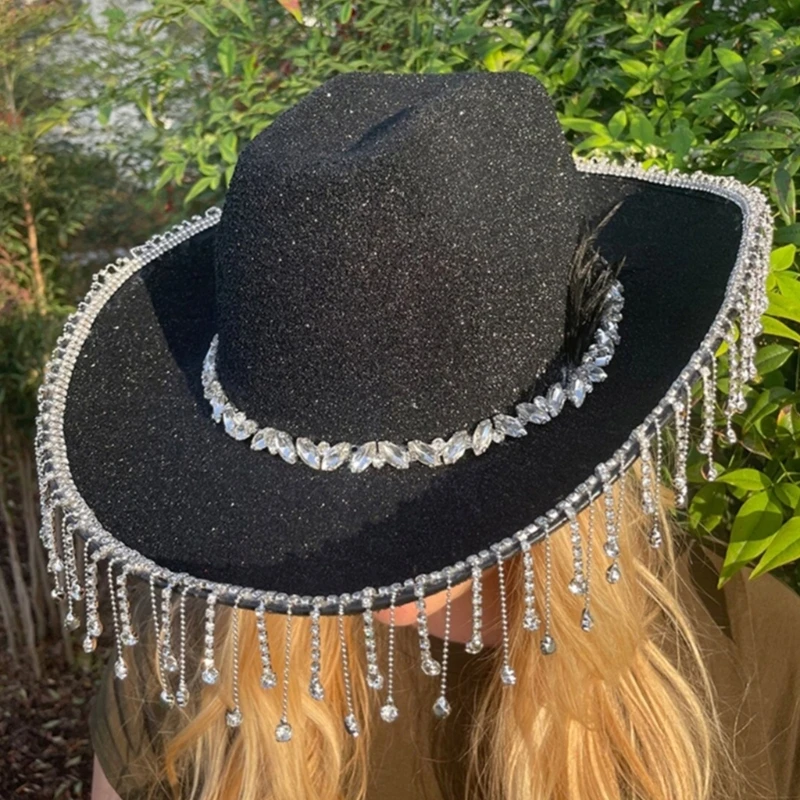 

Fringed Cowgirl Top Hat Neck Scarf Women Party Wear Night Club Outfit