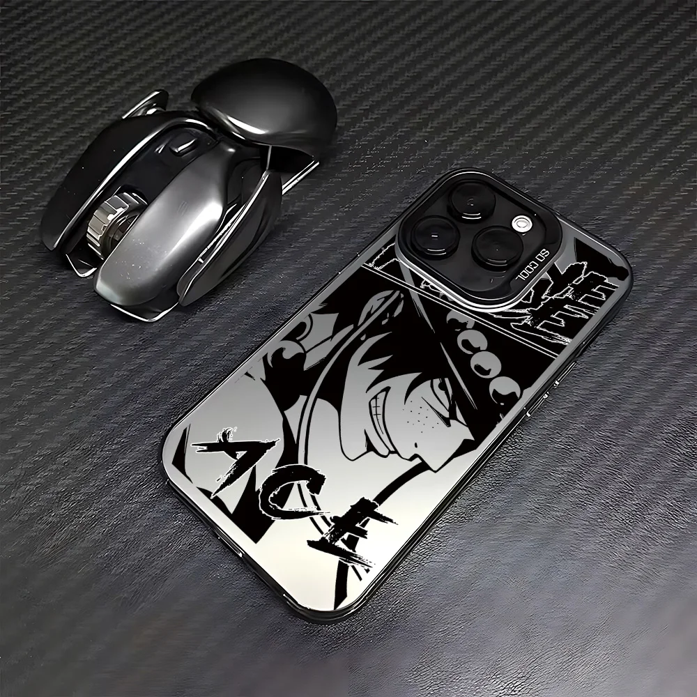 thumbnail image 1 of Funda de teléfono de Anime One Pieces Luffy Zoro para iPhone 16 15 14 13 12 11 Pro Max X XR XSMAX 8 7 Plus, parte trasera mate a prueba de golpes, 1 of 5