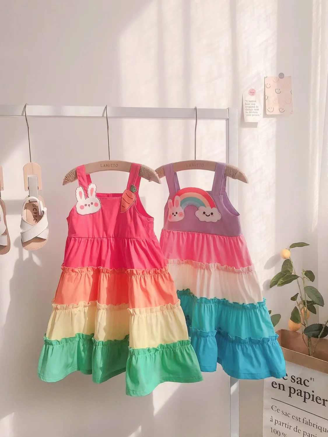 

Girls Dresses Summer 2023 Korean Style Cool Casual Children'S Clothing Cake Princess Dress Baby Kids Suspender Beach Dress