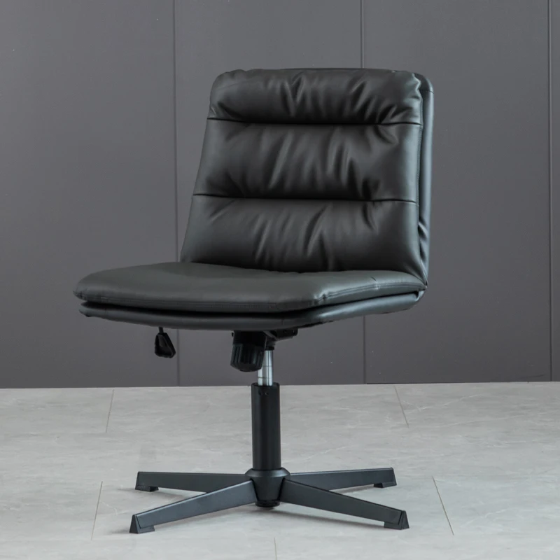 Armless Black Ergonomic Office Chair High Back Mobile Chaise Lounge Office Chair Comfy Gaming Cadeiras De Escritorio Furniture black pedal nordic office chair executive armrest wheels design office chair hardwood floor cadeiras de escritorio furniture