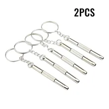 

2PC Screwdriver Mini 3in1 Glasses Phone Watch Screw Repair Tool Keyring Multifunctional Slotted Hex Household Hand Tool Keychain