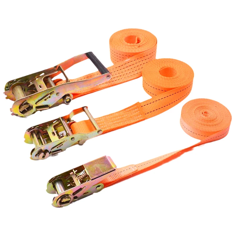 Adjustable Secure Tie-Down Safe Luggage Transport Heavy-Duty Car And Truck Front Cargo Ratchet Strap Metal Buckle
