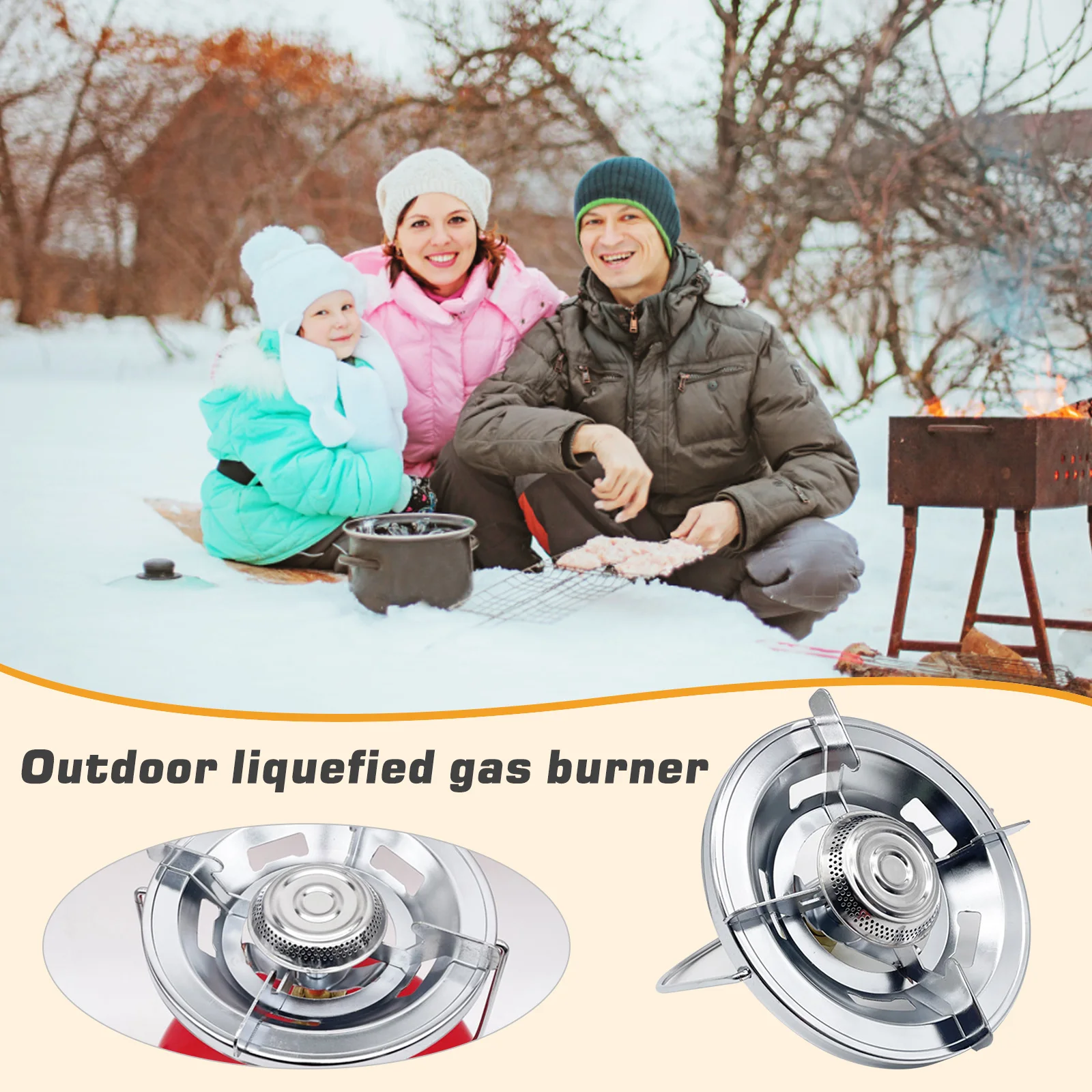 Copper Steel Cylinder Camping Furnace Integrated Gas Cylinder Stove Heads  Portable with Handle Durable Cooking Supplies - AliExpress